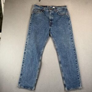 Vintage Levis 505 Jeans Mens 34x30 Blue Made USA Regular Fit Tag 36x30 90s